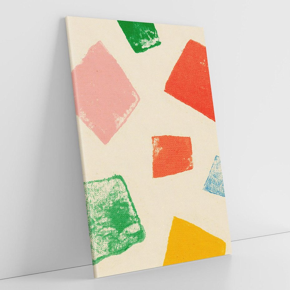 Obraz na płótnie 80x120 - Tęczowe Rytmy - kolorowe tęczowe kwadraty, wesoły kolaż