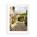 Plakat w ramie 50x70 - Włoskie Uliczki - włoska, uliczka - rama biała