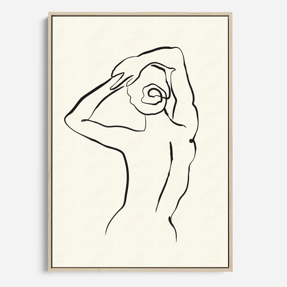 Obraz w ramie 50x70 - Tajemniczy Rytm - kobieta, posąg - rama drewno