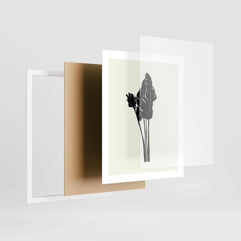 Plakat w ramie 40x50 - Elegancja Palm - nowoczesna sztuka, minimalistyczny styl - rama biała