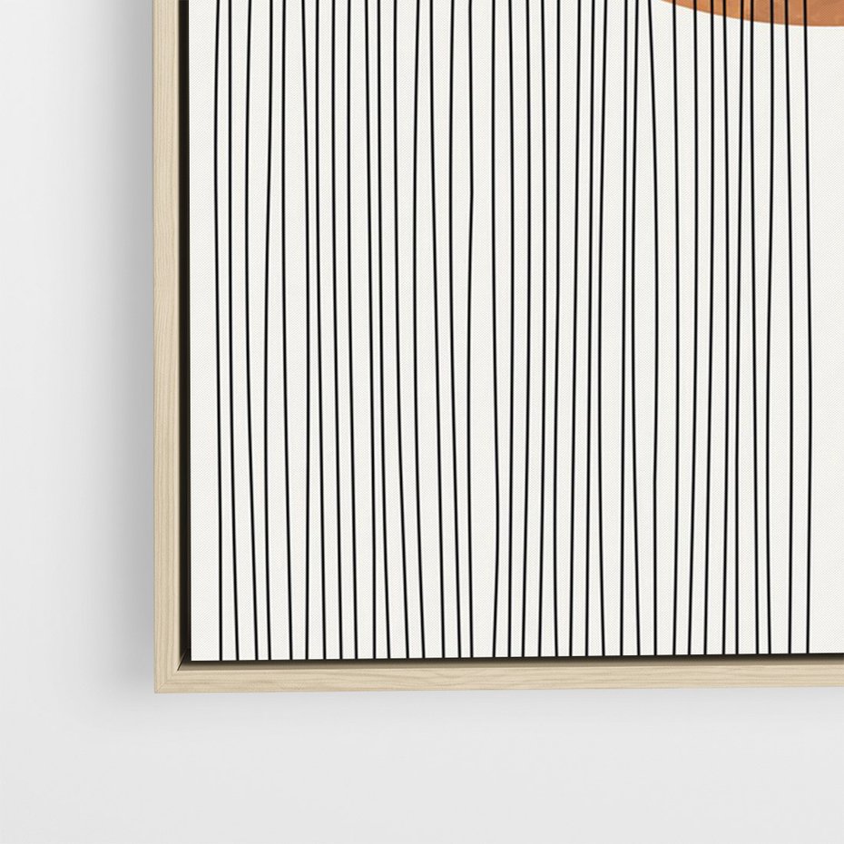 Obraz w ramie 80x120 - Konturem Kształtowane - koło, boho styl - rama drewno