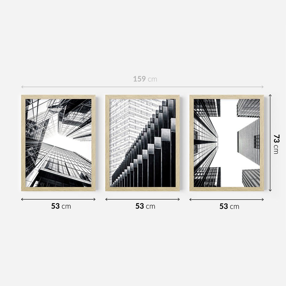 Zestaw obrazy w ramie 50x70 galeria - Wieżowce, Nowy, Jork, miasto - rama drewno