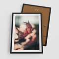 Plakat w ramie 50x70 - Liść w Jesieni - jesienny liść, czerwony - rama czarna