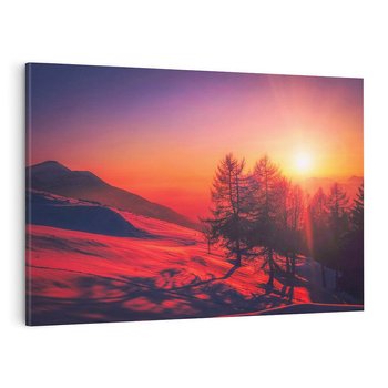 Obraz na płótnie 100x70 - Uroki zimowego krajobrazu - śnieg, zima