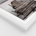 Plakat w ramie 30x40 - Spokój nad Jeziorem - pomost, jezioro - rama biała