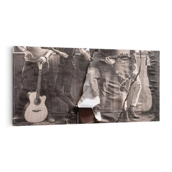 Obraz na płótnie 100x50 - Dźwięki Minionej Ery - postarzona fotografia retro, podarta fotografia