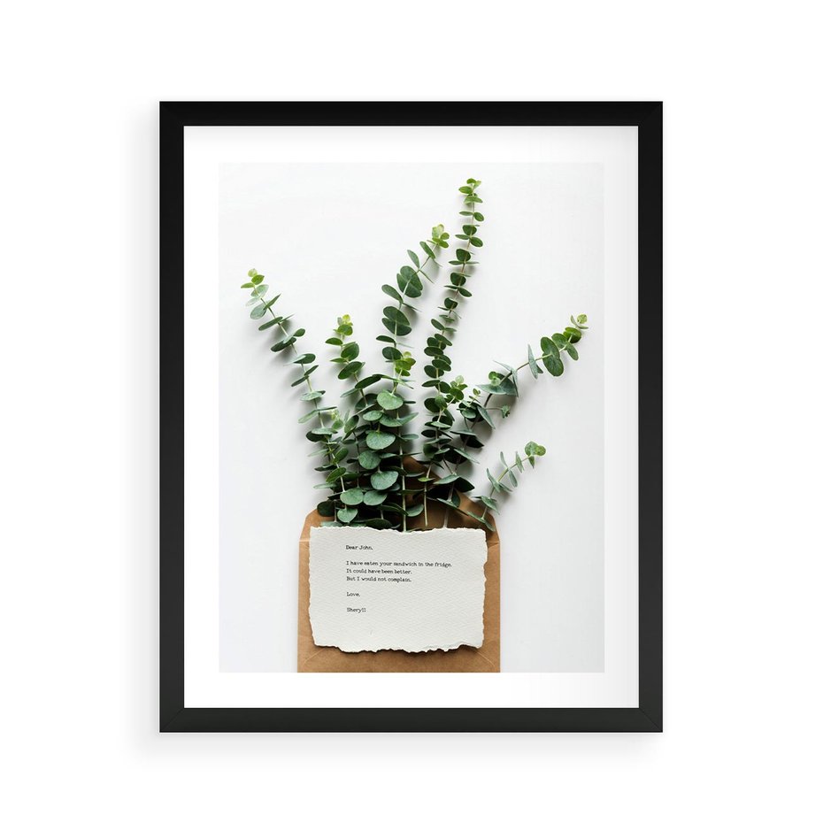 Plakat w ramie 40x50 - Eukaliptusowa harmonia - eukaliptus, liście - rama czarna