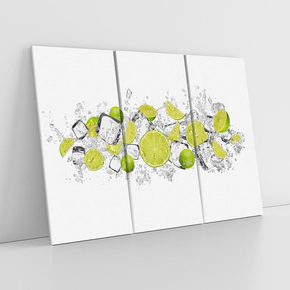 Obraz na płótnie 120x80 - Rześkość i smak - limonki, lód