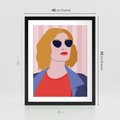 Plakat w ramie 40x50 - Kobieca Ekspresja - nowoczesny plakat, styl retro - rama czarna