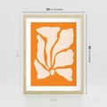 Plakat w ramie 30x40 - Wibracje Barw - abstrakcyjny boho plakat, pomarańczowe tło - rama drewno
