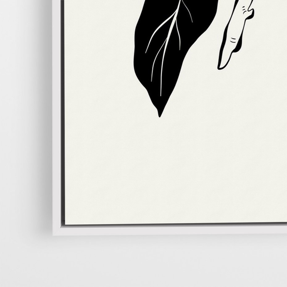 Obraz w ramie 50x70 - Spojrzenie w kształty kwiatów - kwiaty magnolii, minimalizm - rama biała