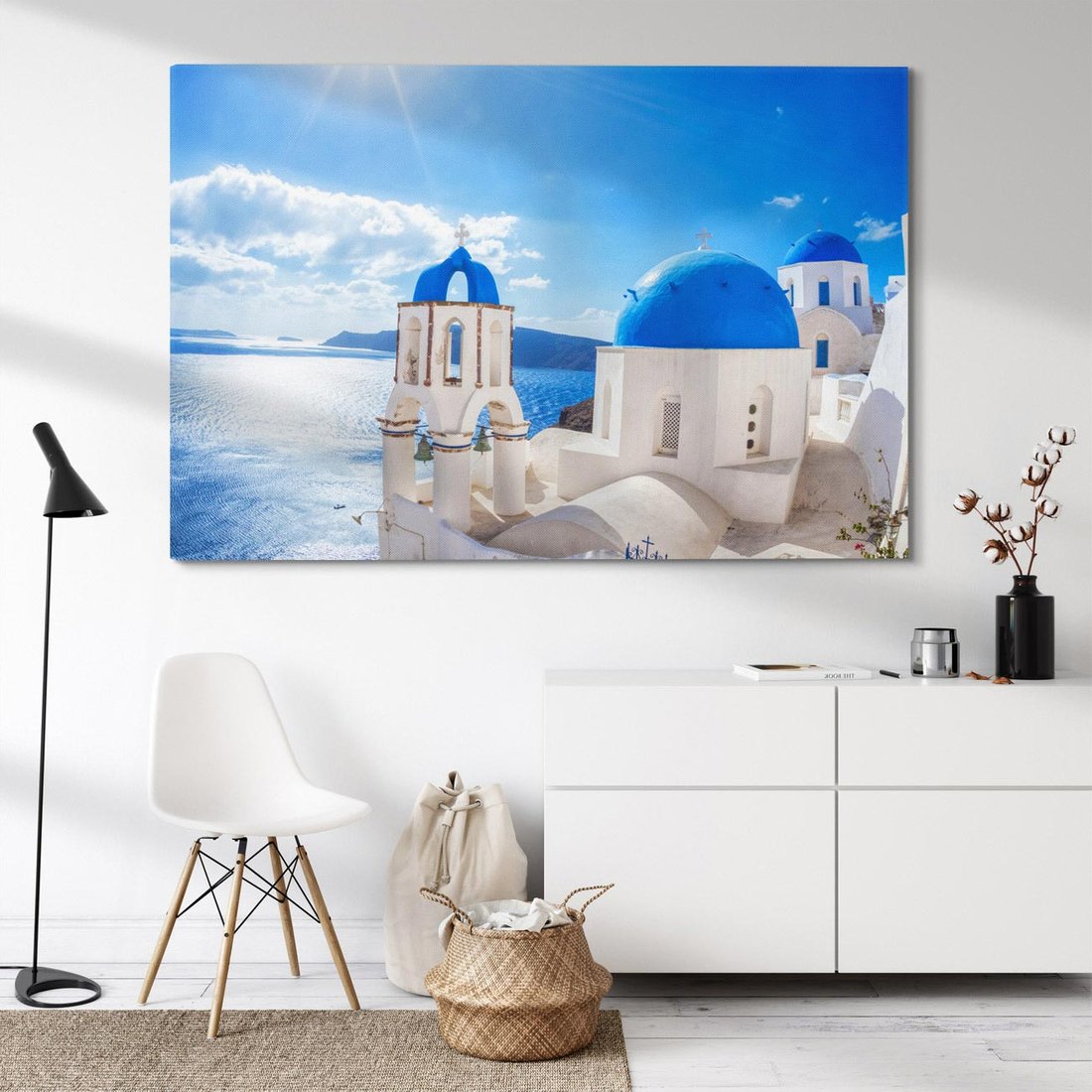 Obraz na płótnie 120x80 - Uroki Santorini we Włoszech - Santorini, Włochy