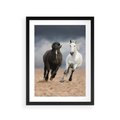 Plakat w ramie 30x40 - Siła koni w galopie - konie, galop - rama czarna