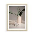 Plakat w ramie 50x70 - Eukaliptusowe liście w okularach - liście, eukaliptus - rama drewno