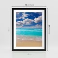 Plakat w ramie 40x50 - Idylliczna plaża nad morzem - plaża, morze - rama czarna