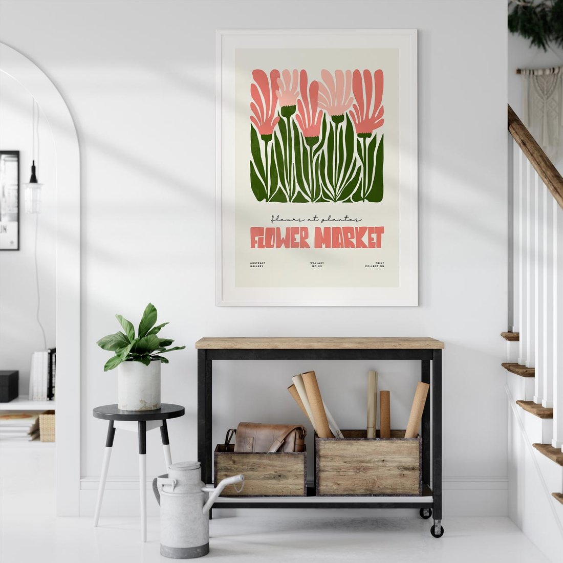 Plakat bez ramy 30x40 - Symfonia Kolorowych Kształtów - nowoczesna grafika, kwiatowa kompozycja