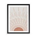 Plakat w ramie 50x70 - Słońce w Stylu Boho - słońce, grafika boho - rama czarna