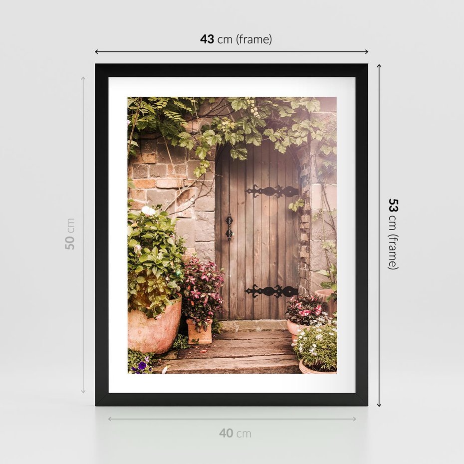 Plakat w ramie 40x50 - Stare drzwi pełne historii - drzwi, stare - rama czarna