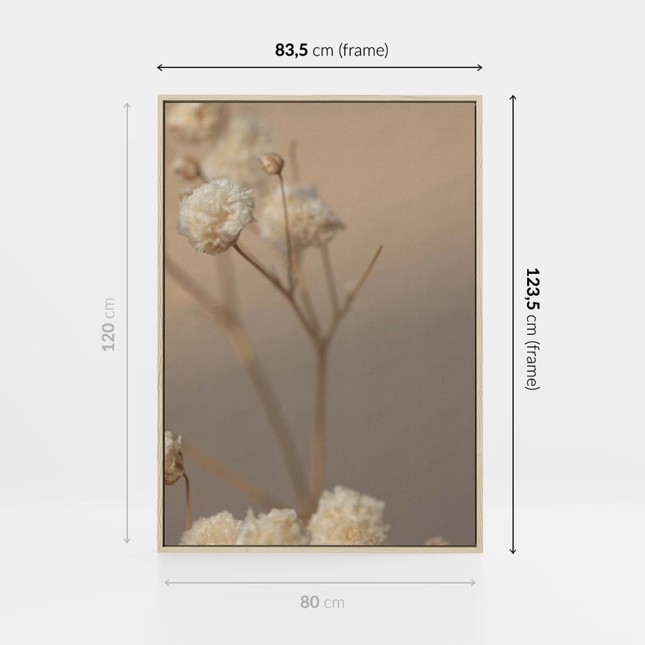 Obraz w ramie 80x120 - Subtelna gipsówka - gipsówka, suche - rama drewno