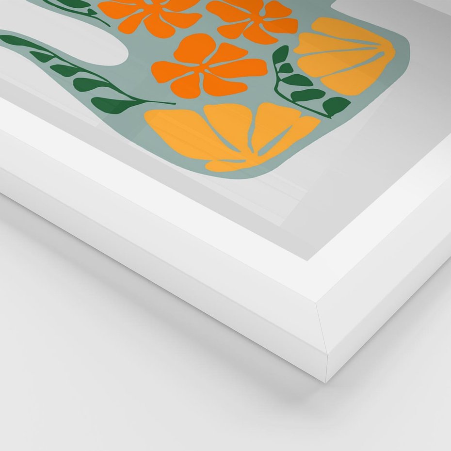 Plakat w ramie 30x40 - Kolorystyczna Ekspresja - czajnik, abstrakcja - rama biała