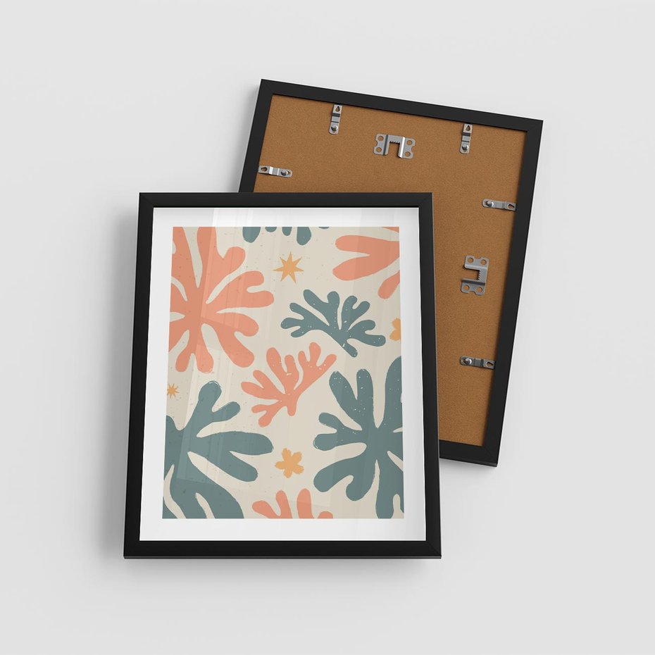 Plakat w ramie 40x50 - Boho Wybuch - boho formy, kształty - rama czarna