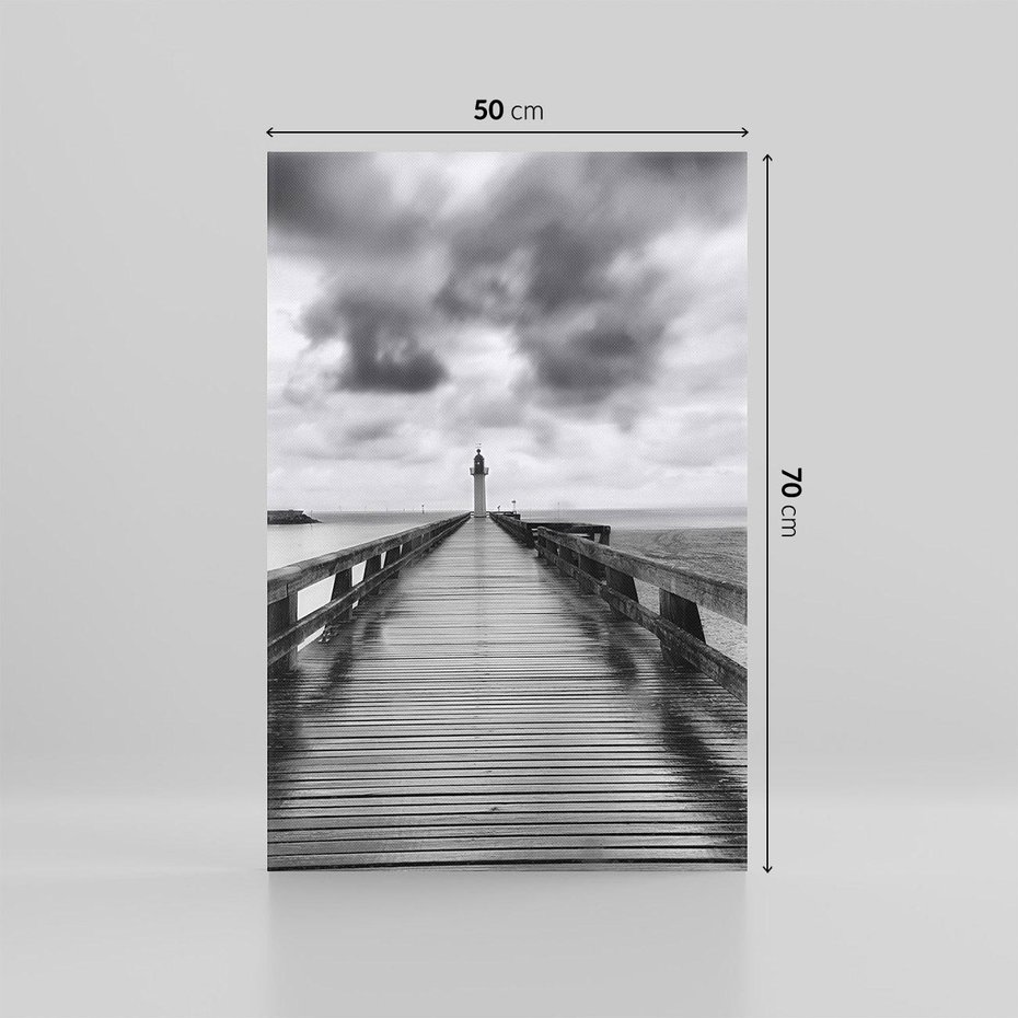 Obraz na płótnie 50x70 - Romantyczny pomost z latarnią - pomost, latarnia