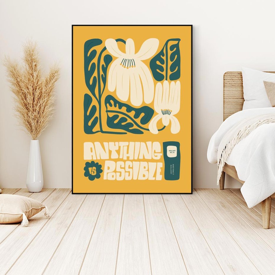 Obraz w ramie 50x70 - Impulsy Harmonii - kwiaty, nowoczesny plakat - rama czarna