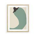 Plakat w ramie 40x50 - Granice Akwareli - abstrakcyjny minimalistyczny obraz, zielona papryczka - rama drewno