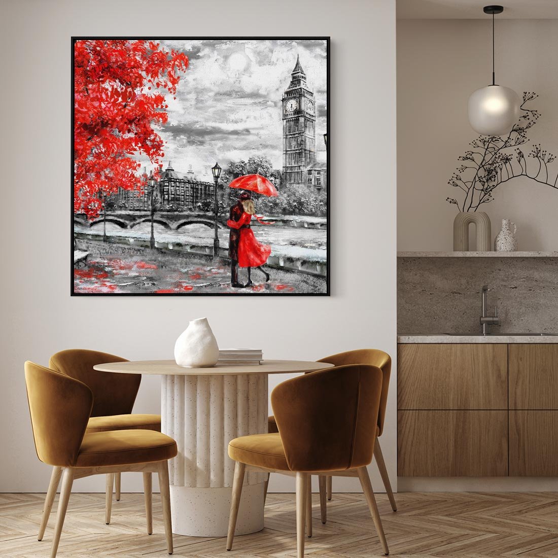 Obraz w ramie 50x50 - Big Ben w Londynie - londyn, big ben - rama czarna