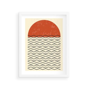 Plakat w ramie 50x70 - Abstrakcyjne Wzory na Plakacie - geometryczna sztuka, nowoczesny plakat - rama biała