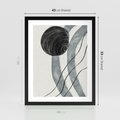Plakat w ramie 40x50 - Abstrakcyjne Kształty w Szarościach - abstrakcja, akwarelowe plamy - rama czarna