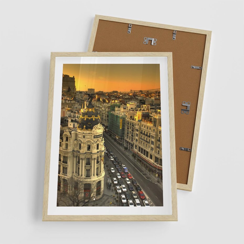 Plakat w ramie 50x70 - Miasto Metropolii - miasto, metropolia - rama drewno