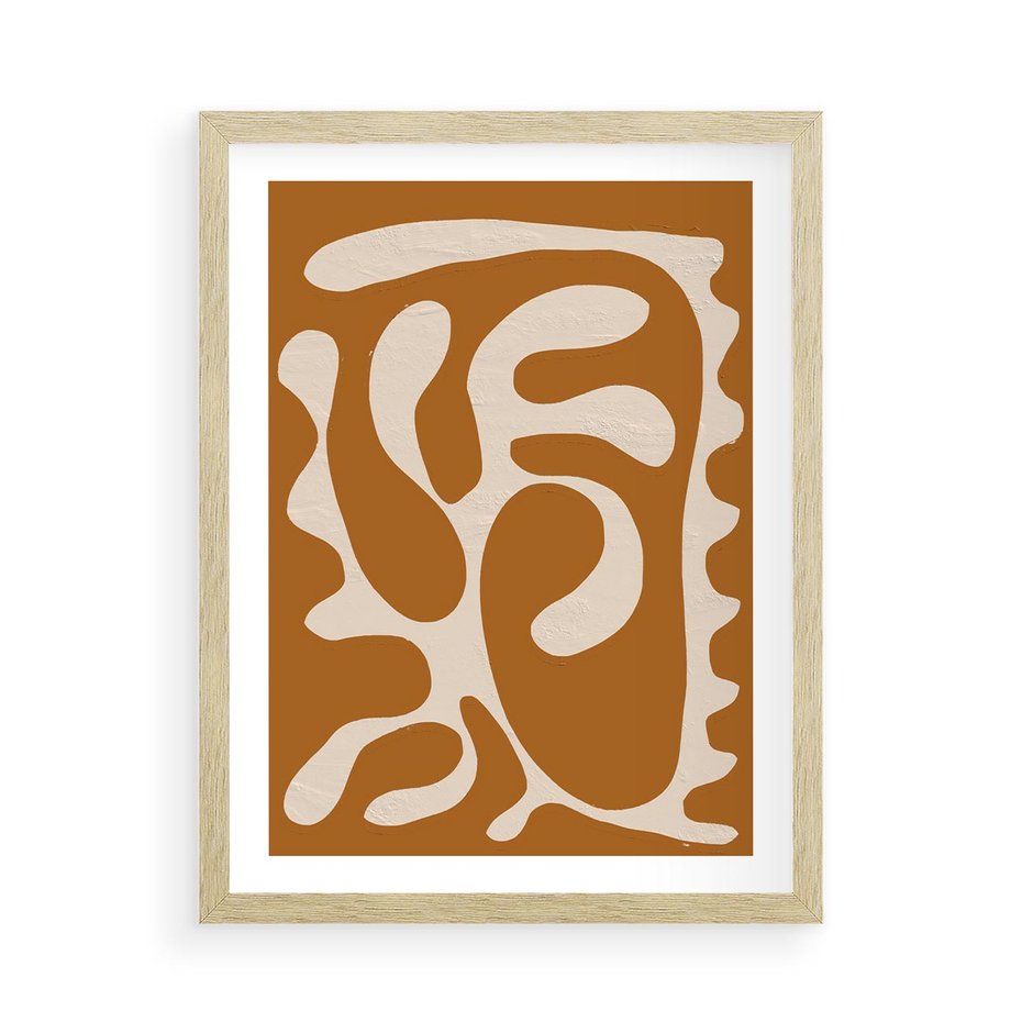 Plakat w ramie 50x70 - Wnętrza Akwarelowej Wyobraźni - abstrakcyjny obraz, plakat - rama drewno