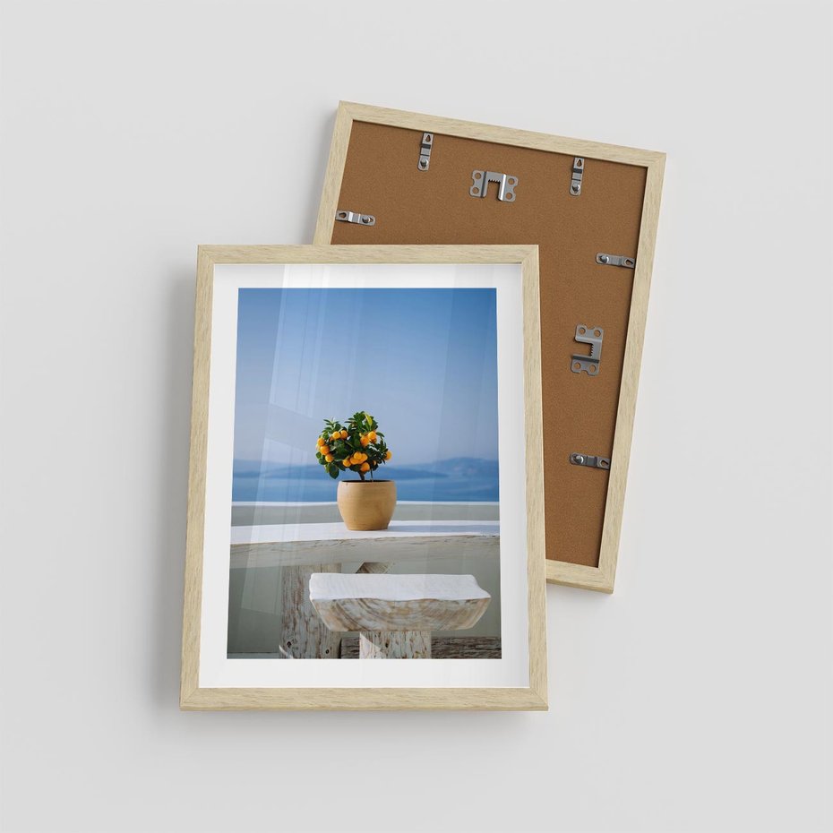 Plakat w ramie 30x40 - Uroki Santorini - Santorini, Grecja - rama drewno