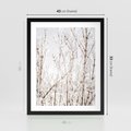 Plakat w ramie 40x50 - Szron na Gałęziach - ośnieżone gałązki, szron na gałęziach - rama czarna
