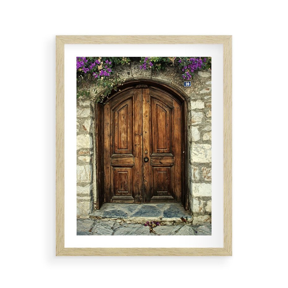 Plakat w ramie 40x50 - Tajemnicze stare drzwi - stare, drzwi - rama drewno