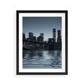 Plakat w ramie 40x50 - Nocne pejzaże miasta - miasto, nocą - rama czarna