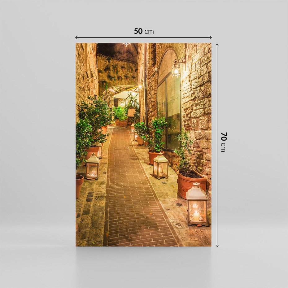 Obraz na płótnie 50x70 - Perspektywa Uliczki Miejskiej - uliczka, perspektywa