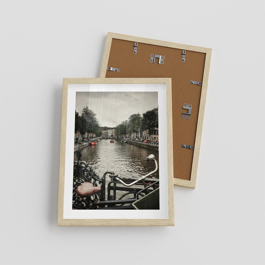 Plakat w ramie 30x40 - Miasto na Wodzie - holenderskie kanały, amsterdam - rama drewno