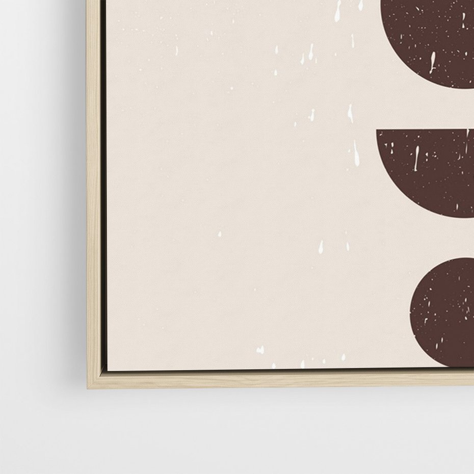 Obraz w ramie 50x70 - Migocące Granice - mid century styl, nowoczesna grafika - rama drewno