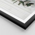 Plakat w ramie 30x40 - Kwiat w Bieli - kwiat w doniczce, białe wnętrze - rama czarna