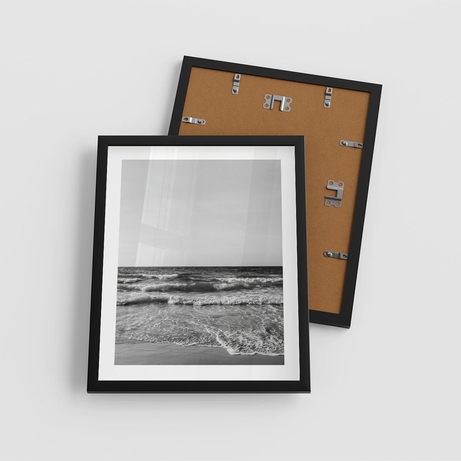 Plakat w ramie 40x50 - Słuchaj Śpiewu Fal - morze, fale - rama czarna
