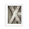 Plakat w ramie 40x50 - Drewniane Drzwi do Stodoły - stare drzwi do stodoły, drewniane - rama biała