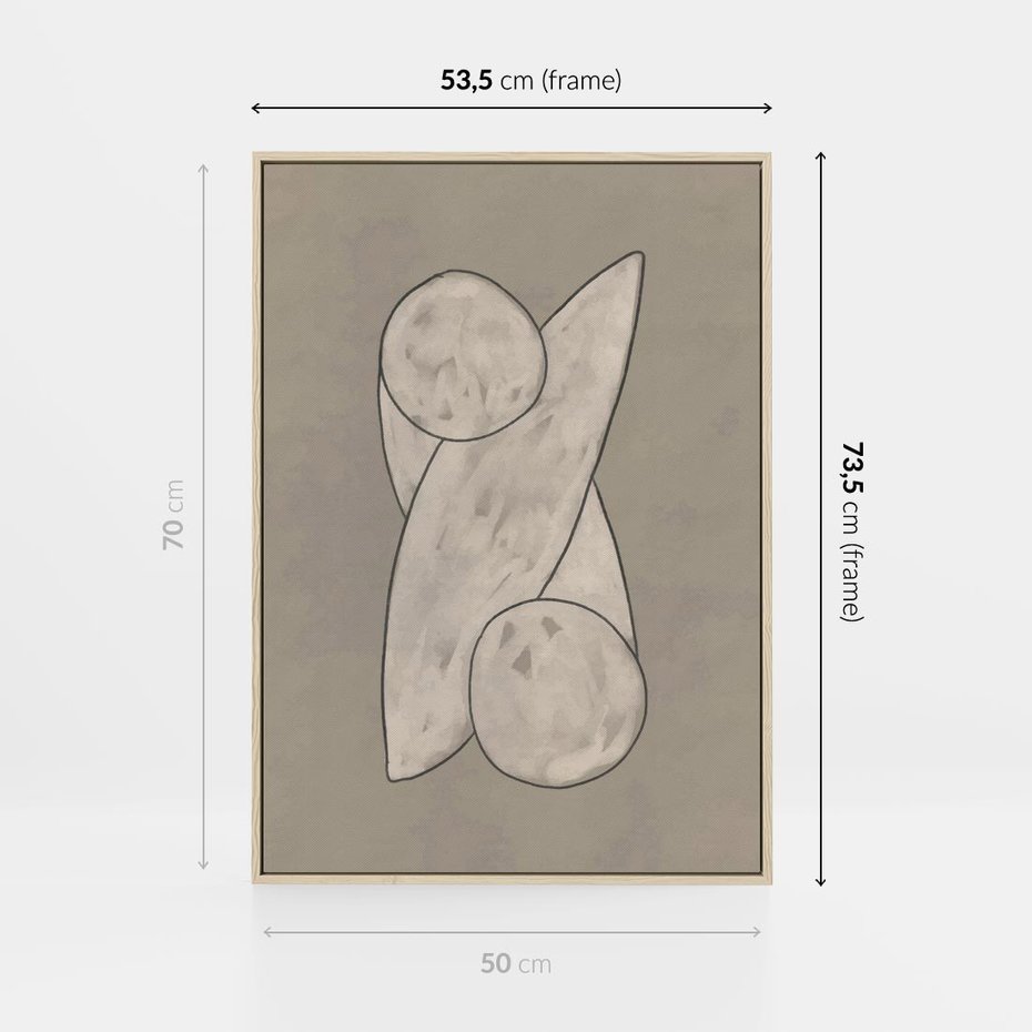 Obraz w ramie 50x70 - Zaklęte Anomalie - nowoczesna geometryczna sztuka, loftowe wnętrze - rama drewno