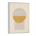 Obraz w ramie 80x120 - Podróżne Kreski - akwarelowa plama, geometryczne szkicowane kształty - rama biała