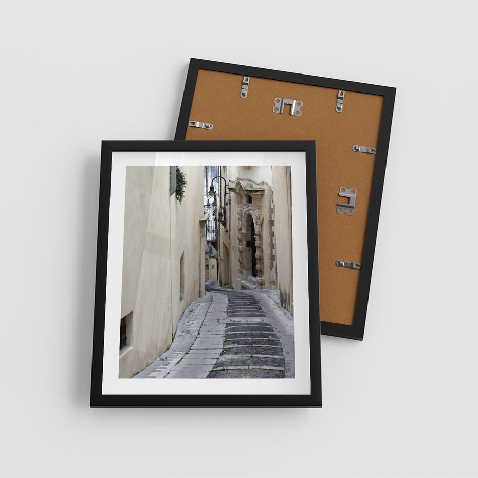 Plakat w ramie 40x50 - Uroki Włoskiej Uliczki - włoska, uliczka - rama czarna