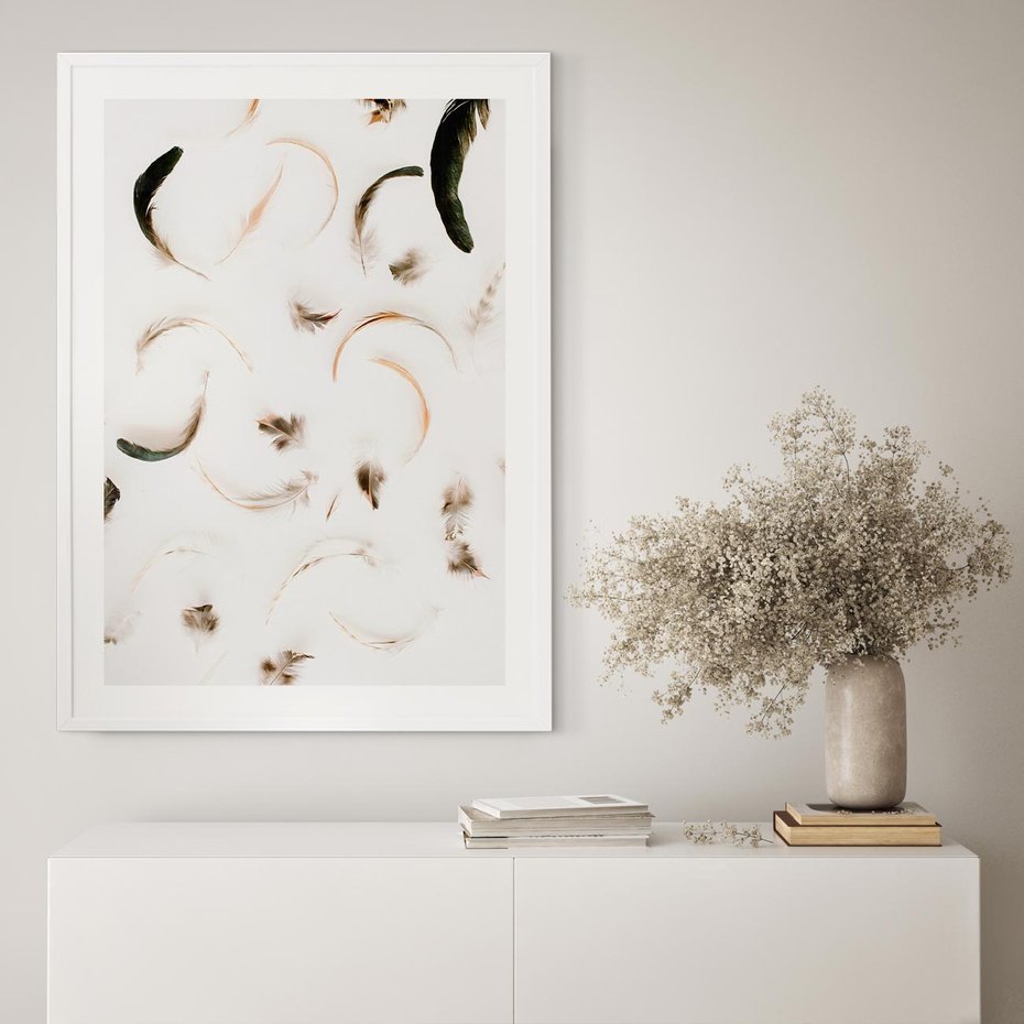 Plakat bez ramy 21x30 - Kompozycja z Piór - pióra, kompozycja