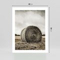 Plakat bez ramy 40x50 - Siano w Sepii: Wiejska Tradycja - snopek siana, bela siana