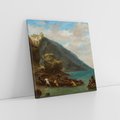 Obraz na płótnie 40x40 - "View of Tangier from the Seashore" Eugène Delacroix - Reprodukcja - reprodukcja, obraz na płótnie