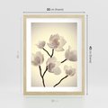Plakat w ramie 30x40 - Elegancja Natury - magnolia, białe - rama drewno